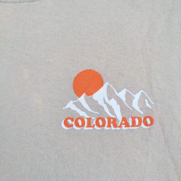 Call Your Mother Men's Colorado Paradise T-Shirt Tan Large Short Sleeve - Picture 4 of 16